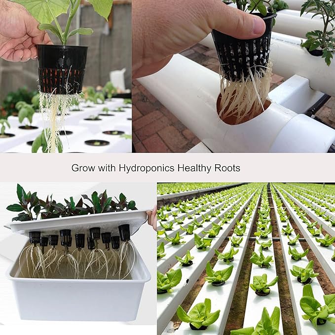 ORIMERC 2 inch Net Pots for Hydroponic Tower, 50 Pack Mesh Net Cups Come with Self Watering Wicking Rope&Plant Labels, for Hydroponic Garden Plants Baskets Aquaponics Vegetable Growing Indoor BPA Free