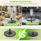 AISITIN 3.5W Solar Fountain Pump Built-in 1500mAh Battery, Bird Bath Fountain with 6 Nozzles, Solar Floating Water Pump for Bird Bath, Fish Tank, Pond, Pool, Garden and Outdoor