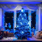JMEXSUSS 150 LED Blue Christmas Lights Indoor Outdoor, Connectable 59 ft String Lights Plug in, 8 Modes Blue Twinkle Fairy Lights for Bedroom Patio Party Tree Christmas Decorations