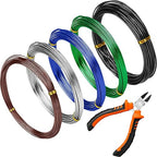 Mudder 5 Roll Aluminum Bonsai Training Wire Tree 160 Feet Total with Bonsai Wire Cutter Anodized Training for Holding Branches Small Trunks(1/1.5/2.0mm,Modern)