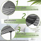 Newtay 4 Pcs Plant Pot Grid Soil Protector Covers Cuttable Flower Protector from Animals Cat Squirrel Digging Stopper Plant Pot Cover with Stake for Indoor Outdoor Gardening (20.5 +11.8 Inch,Black)