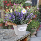Fake Plants Purple Lavender Flowers in Pot 10" Tall Faux Artificial Potted Plant Greenery for Home Living Room Patio Coffee Table Farmhouse Aesthetic Bedroom Bathroom Decor