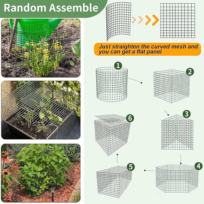 18Pcs Plant Protectors from Animals,13.5" Dia X 14.3" H Metal Plant Cages for Outdoor Plants Plant Cage & Supports Keep Animal Out Garden Wire Mesh Protection from Rabbit Chicken Squirrel Tree Flower