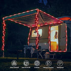 Solar Rope Lights, 66ft 200LED Solar String Lights, 8 Modes Waterproof Solar Powered Outdoor Light, Flexible Clear Tube Light for Garden Backyard Patio Deck Porch Pool Tree Christmas Decoration - Red