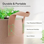 VIVOSUN 5-Pack 2 Gallons Grow Bags Heavy Duty Thickened Nonwoven Fabric Pots with Strap Handles Tan
