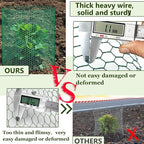 33Ft x 16In Plant Protectors from Animals, Heavy-Gauge Plant Cages for Outdoor Plants with Ties,Pliers,Stakes, Rabbit Plant Cage, Wire Plant Protector,Chicken Wire Fencing Mesh (33Ft x 16In)