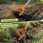 Rotary Cultivator Garden Tool, 2-in-1 Weeder & Soil Aerator with Detachable Weed Knife,73" Adjustable Stainless Handle, Dual-Function Rotary Tiller for Lawn Care, Reseed Grass, Soil Mixing