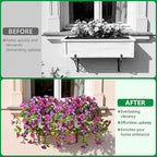 Artificial Fake Flowers Plants UV Resistant, Faux Petunias Silk Flowers for Outdoors No Fade, Fake Outdoor Flowers for Planters Spring, Realistic Home Garden Balcony Yard Decor (Light Purple)
