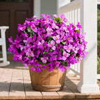 Ivydale Spring Artificial Flowers for Outdoors, 4 Bundles Fake Bougainvillea UV Resistant Faux Silk Flowers Realistic Outdoor Plants for Planter Patio Porch Window Garden Home Decor, Mixed Fuchsia