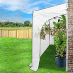 EAGLE PEAK 9x4 Portable Walk in Greenhouse, Pop Up Indoor Outdoor Greenhouse, Green House Kit with Zippered Roll-Up Doors and Windows, Lean-to Design, PE Cover, Clear/White