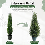 3FT Artificial Cedar Topiary Tree for Outdoor & Indoor Use – UV Rated Faux Cedar Tree in Planter, Fake Plants for Outdoor Planters & Indoor Decor, Ultra Realistic Artificial Shrubs (2 Pack)