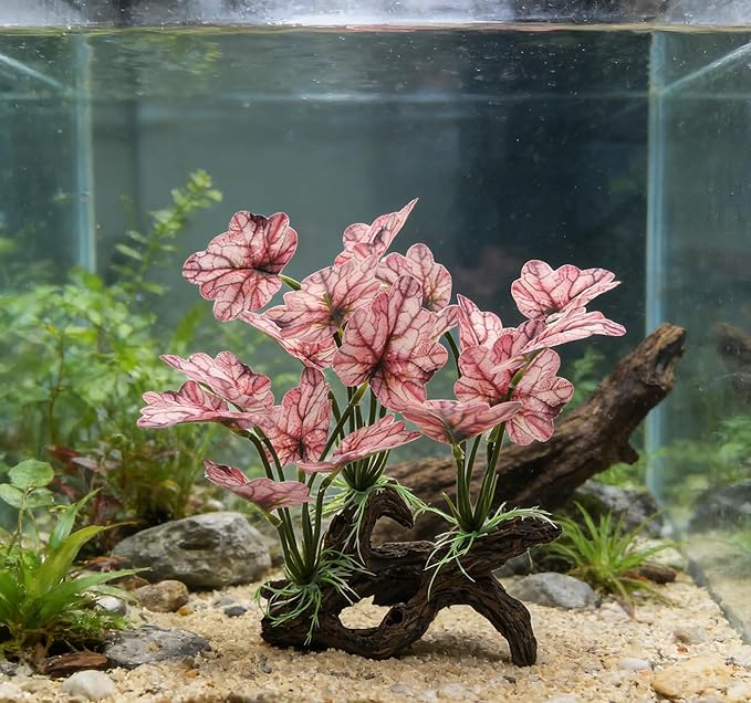 M2cbridge Fish Tank Plastic Soft Grass Artificial Betta Water Plants Decoration Goldfish Hide 2pcs (Light Purple)