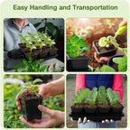 80Pcs 2.5inch Square Nursery Pots with 5Pcs Seed Starting Trays, Seed Starter Tray Kit, Seeds Starting Germination, Seeding Pots with Drain Holes, Small Plant Nursery Propagation
