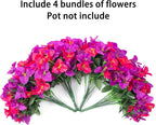 Ivydale Artificial Flowers for Outdoors Fake Bougainvillea Spring Summer Outside Decor, 4 Bundles UV Resistant Faux Flowers for Outdoor Planters Realistic Silk Plants Patio Porch Window Garden Home