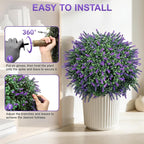TNELTUEB Artificial Lavender Boxwood Topiary Ball 27" Tree, Set of 2 UV Resistant Faux Silk Shrubs with Ground Spikes, Large Fake Boxwood Plants for Outdoor, Garden, Porch, Patio Decor and Reception