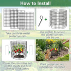 10 Pack Plant Protectors from Animals, 12×14in Wire Plant Protector Covers, Metal Garden Cloche with Ground Stakes and Zip Ties for Deer and Rabbit Protection in Outdoor Gardens