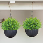 Ouddy Decor 24 Bundles Artificial Greenery Stems Fake Plants Outdoor UV Resistant Faux Plastic Boxwood for Kitchen Office Garden Porch Farmhouse Window Box Home Decor