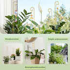 4 Pcs Small Trellis for Potted Plants Indoor with Crystal Sun Catcher Pendant, Metal Plant Stake for Mini Potted Plant Decoration for Home Window Garden