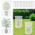 4 Pack Pop up Plant Covers Tent from Animals, 20"H X 13"D Insect Barrier Mesh Plant Guard Cover Net White Garden Plant Protectors Mini Greenhouse Plant Protection Cage with Stakes for Outdoor Plants