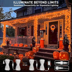 JMEXSUSS 150 LED Orange Halloween Lights Indoor Outdoor, Connectable Christmas String Lights Indoor Plug in, 8 Modes Orange Lights for Halloween Fireplace Tree Bedroom Party Decor