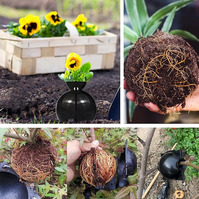 12 PCS Plant Root Growing Box, Reusable Air Layering Propagation Kit Rooting Ball Grafting Tools for Plant Propagation (4S+4M+4L)