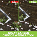 WORKPRO Crack Weeder, 12" Stainless Steel Crevice Weeding Tool with Beech Wood Handle, L-Shaped Side-Walk Weed Puller Spatula, for Garden Lawn Yard Patio Terrace Paving Moss, Small Gardening Tool
