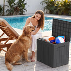 Devoko 29 Gallon Waterproof Outdoor Storage Box Resin Deck Box Lockable and UV Resistant for Patio Furniture, Garden Tools (Gray, 29 Gallon)