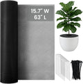 Cuttable Plant Pot Grid,15.7" W x 63" L Plant Pot Soil Covers Protectors from Animals,Black Cat Proof Houseplant Protector with Cable Ties & Ground Spikes,Fits All Pot Shapes