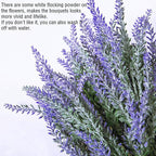 PASYOU 6 Pcs Artificial Lavender Flowers, Plastic Plants Fake Simulation Flower Wedding Indoor Outdoor Bridal Bouquet Home Garden Balcony Patio Planter Filler DIY Arrangement Decoration - Purple