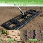 Lawn Leveling Rake 30"X 10" for Soil, Gravel Leveling Rake Heavy Duty with Adjustable Long Handle, Garden Level Rake with Tines for Yard, Landscape, Leveling Sand, Grass, Dirt, Ergonomic & Durable