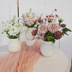 Jahe Faux Hydrangea Flowers Fenterpieces for Tables, Hydrangea Artificial Flowers Mixed Potted Plant, Fake Daisy Mixed Bouquet with Pot, Living Room, Bathroom, Balcony, Light Pink