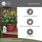 The HC Companies Flower Pot Saucers - Plastic Plant Saucer for Outdoors & Indoors - Traditional Design Plant Pot Trays for Water Drainage - Durable & Stylish Round Plant Tray (8-inch Slate Blue)