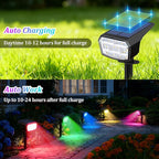 Sucolite 6-Pack Solar Spot Lights Outdoor Waterproof IP65, 9 Lighting Modes 2-in-1 Solar Landscape Spotlights for Yard, 59 LED Solar Powered Wall Lights for Garden Pathway Driveway Walkway, Multicolor
