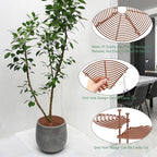 11.8 Inch Plant Pot Cover,Durable Cat & Dog Digging Stopper with Deep Stakes,Adjustable Soil Guard Grid for Indoor & Outdoor Flower Pots,Brown Animal Protector