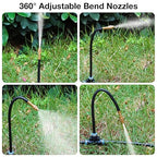 MIXC 50Ft 1/4" Drip Irrigation System,Garden Irrigation Kit with 12pcs 360° Adjustable Copper Nozzles,Automatic Watering System for Outdoor,Raised Bed,Potted Plant,Greenhouse Accessories for Yard
