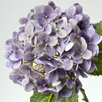 ZYTUYO 4 Pcs 20'' Gray Purple Real Touch Hydrangea Artificial Flowers Vintage Lifelike Latex Hydrangeas Long Stem for Boho Home Decor Porch Outdoor Wedding Kitchen Xmas Table Centrepiece
