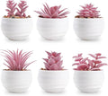 Der Rose Set of 6 Pink Succulents Plants Artificial in Pots Small Fake Plants for Girls Pink Room Decor Office Desk Accessories for Women