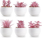 Der Rose Set of 6 Pink Succulents Plants Artificial in Pots Small Fake Plants for Girls Pink Room Decor Office Desk Accessories for Women