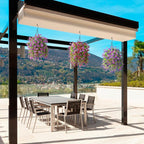 Artificial Fake Hanging Flowers Plants for Outdoor Spring Summer Decoration, 2PCS Faux Daisy Silk Plant Outside No Fade UV Resistant Realistic Home Decor for Porch Patio Window Box (Mix purple)