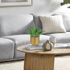 Briful Artificial Agave Plant in Gold Metal Pot, 13 Inch Tall Faux Succulent with Gray-Green Wide Leaves, Realistic Decorative Fake Plants for Home, Office, Shelf, Tabletop Decor