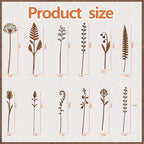 12 Pieces Rustic Metal Flowers and Plants Garden Stakes Rusty Plant Shaped Decoration Fern Leaf Decor for Flower Arrangements Potted Plants Patio Lawn Yard Walkway and Outdoor Courtyard Decoration