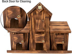 COLEBA Bird Houses for Outside, Outdoor 4 Hole Bird House Room for 4 Bird Families Bluebird Finch Cardinals Hanging Birdhouse for Garden