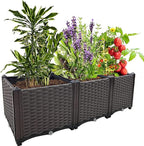 Raised Garden Beds Planters for Outdoor Plants Box Plastic Elevated Garden Bed Kit for Vegetables Flowers Herbs in Backyard Patio Balcony
