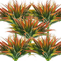 32 Pcs Artificial Grass Fake Plants 17.3in Outdoor Plastic Plants UV Resistant Greenery Fake Grass for Home Window Garden Office Patio Hanging Planter Pathway Front Porch Décor Red