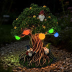 Hogni Solar Outdoor Garden Gnome Statue, Funny Lawn Gnome Statue Decorations, Waterproof Solar Powered Yard Art for Patio, Balcony, Lawn, Cute House Warming & Birthday Gifts for Mom, Grandma, Women