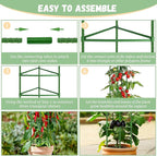 Legigo 8-Pack Tomato Cage for Garden Plant Support- Up to 48inch Garden Stakes Tomato Cage, Tomato Trellis for Potted Plants, Tomato Cages Plant Stakes for Climbing Vegetables Plants Flowers