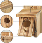 Humming Bird Houses for Outdoor Hanging Small Bird Nesting Box - Wood Nest for Wren, Chickadee, Robin, Hummingbird, Parakeet - Perch House for Outdoors Birdhouse Birds - Made of Pine Wood