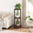 Plant Stand Indoor Corner Tall 3 Tier Metal Modern Flower Storage Plant Shelf Holder for Living Room Balcony Garden,Black (3 Tier-Black Round)