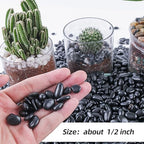 CJGQ 2.4lb 1/4" Small Pebbles Black for Plants,Potting,Succulents Aquarium Fish Tank Vases Decorative Garden Polished Gravel Rocks Stones