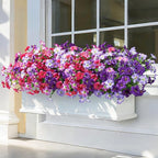 Artificial Flowers for Outdoors Decoration, 20 Bundles Faux Morning Glory with Eucalyptus Look Real UV Resistant Fake Plants Silk Flowers for Outside Yard Gardens Porch Patio Planter Home Urn, Mix